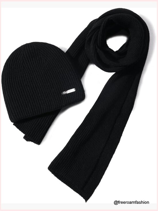 Knit Beanie Hat Scarf Set for Women Winter Long Scarf Neck Warmer Gift main image 6